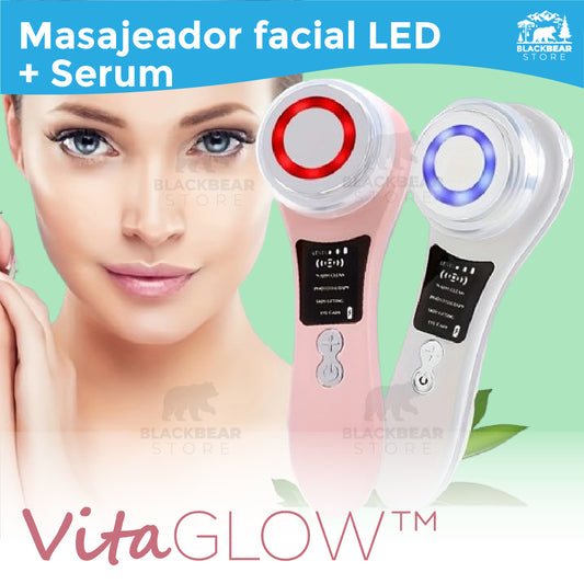 Masajeador facial LED -  VitaGlow™ + Serum