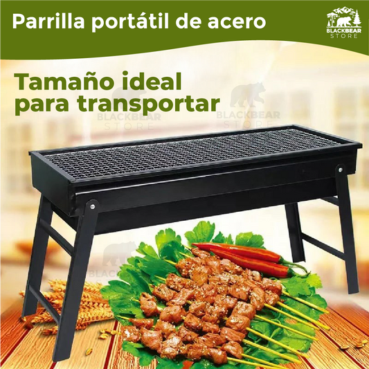 Parrilla a carbón de acero portátil