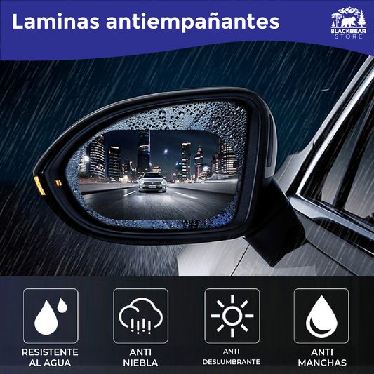 PACK Laminas antiempañantes espejo auto