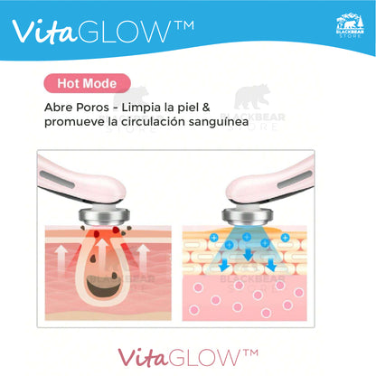 Masajeador facial LED -  VitaGlow™ + Serum