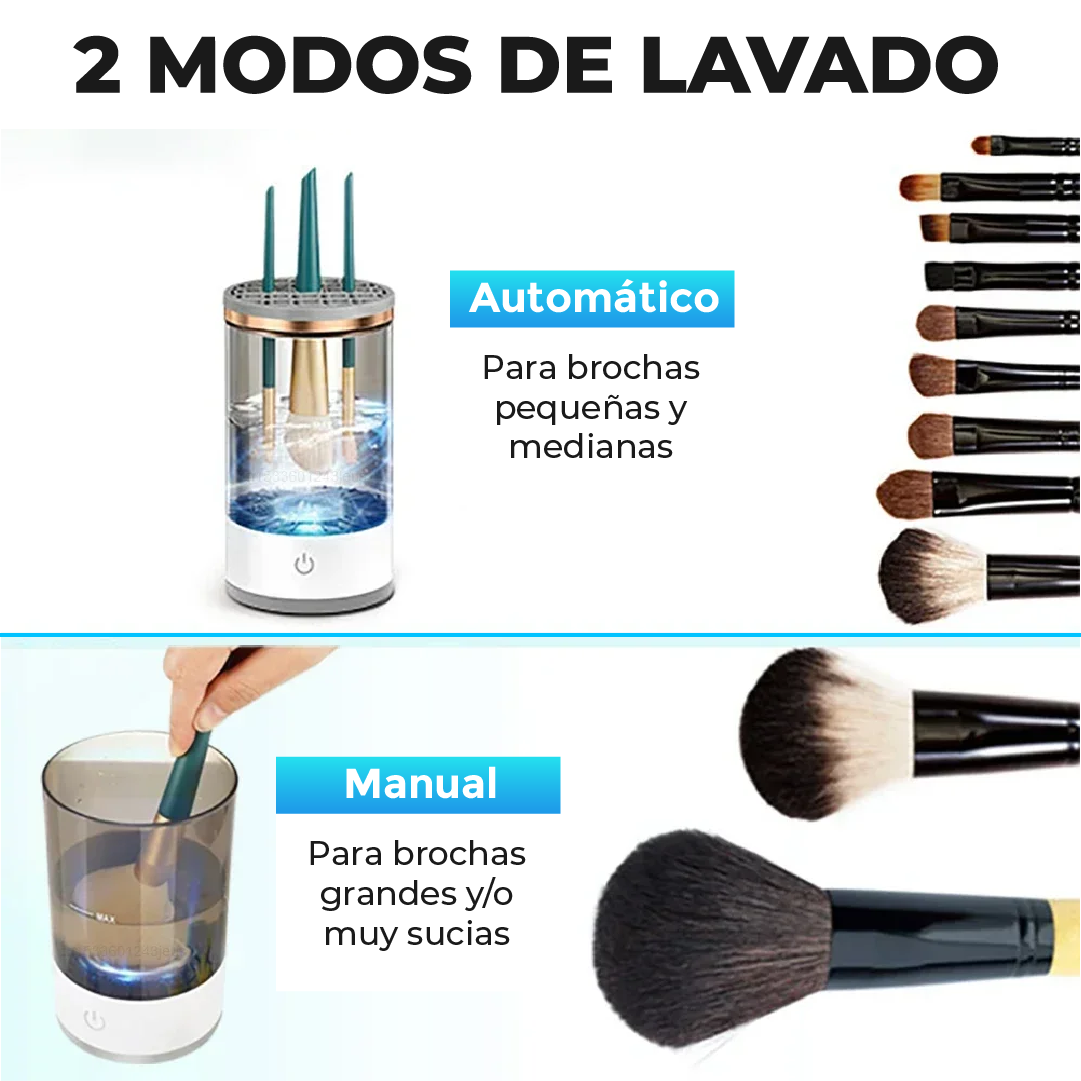Limpiador Brochas Maquillaje Eléctrico - GlamClean™